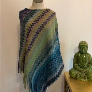 Woven poncho one size